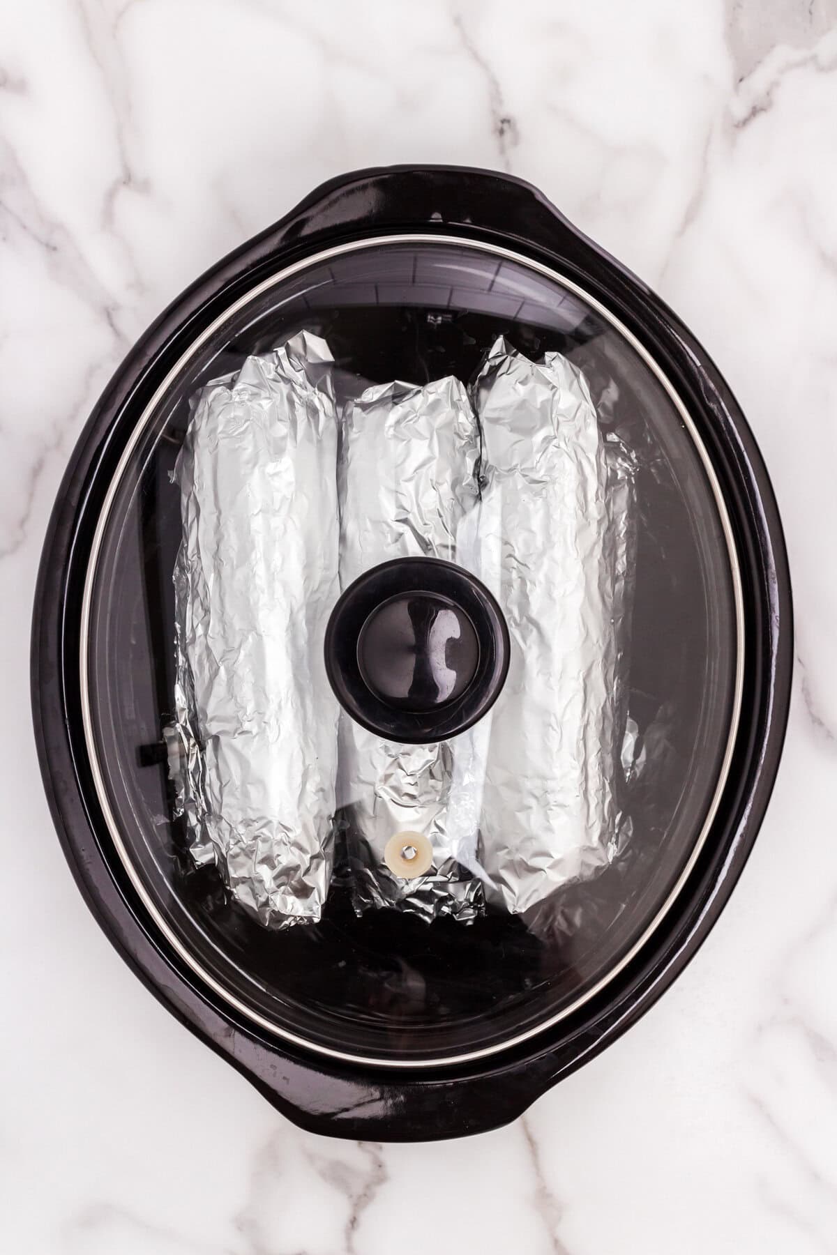 Tinfoil rolled corn for Crock Pot Corn on the Cob 