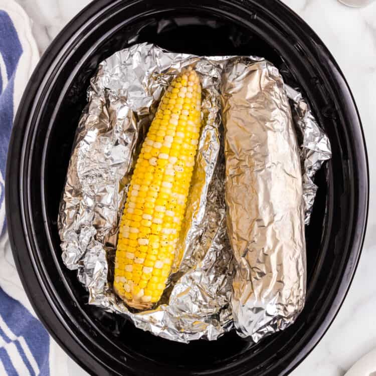 Square image of Crock Pot Corn on the Cob