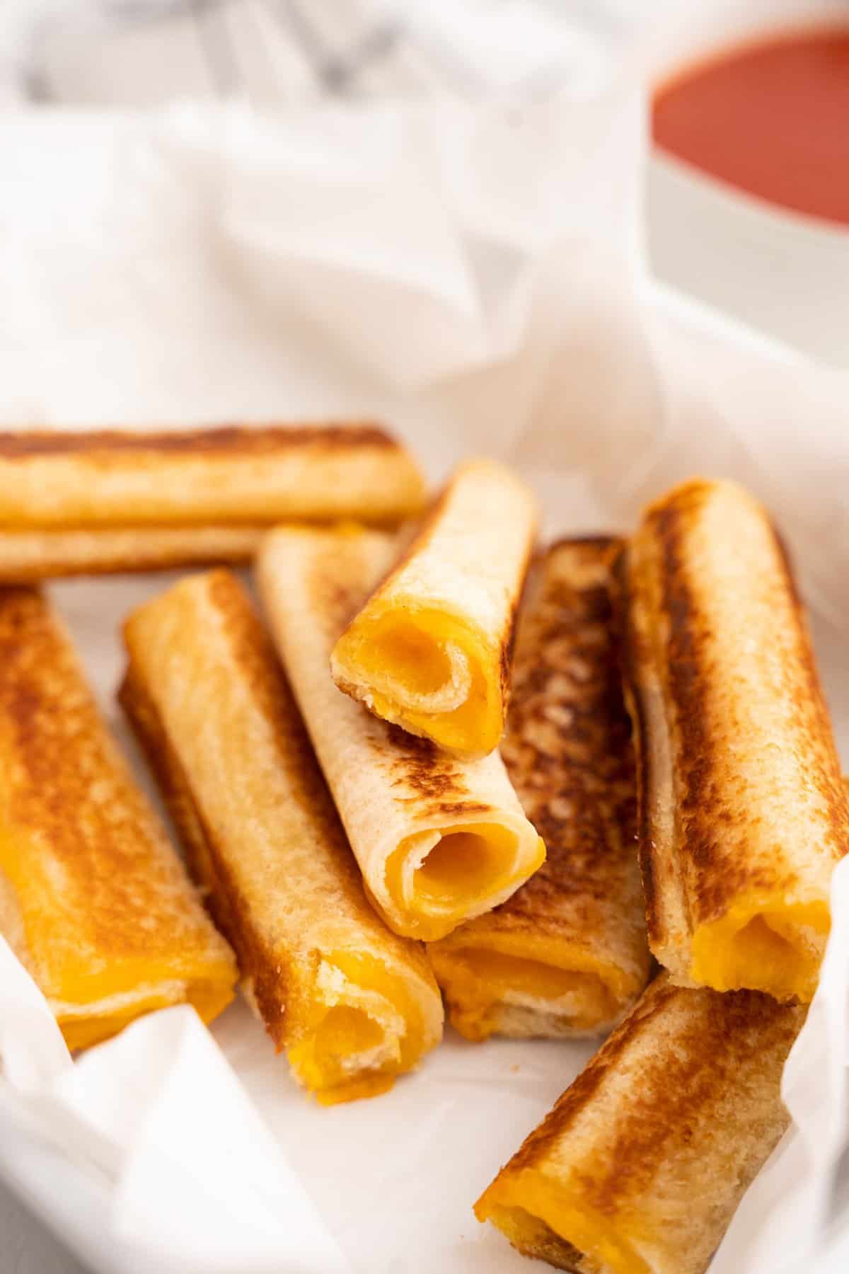 Roll ups displayed in a pan.