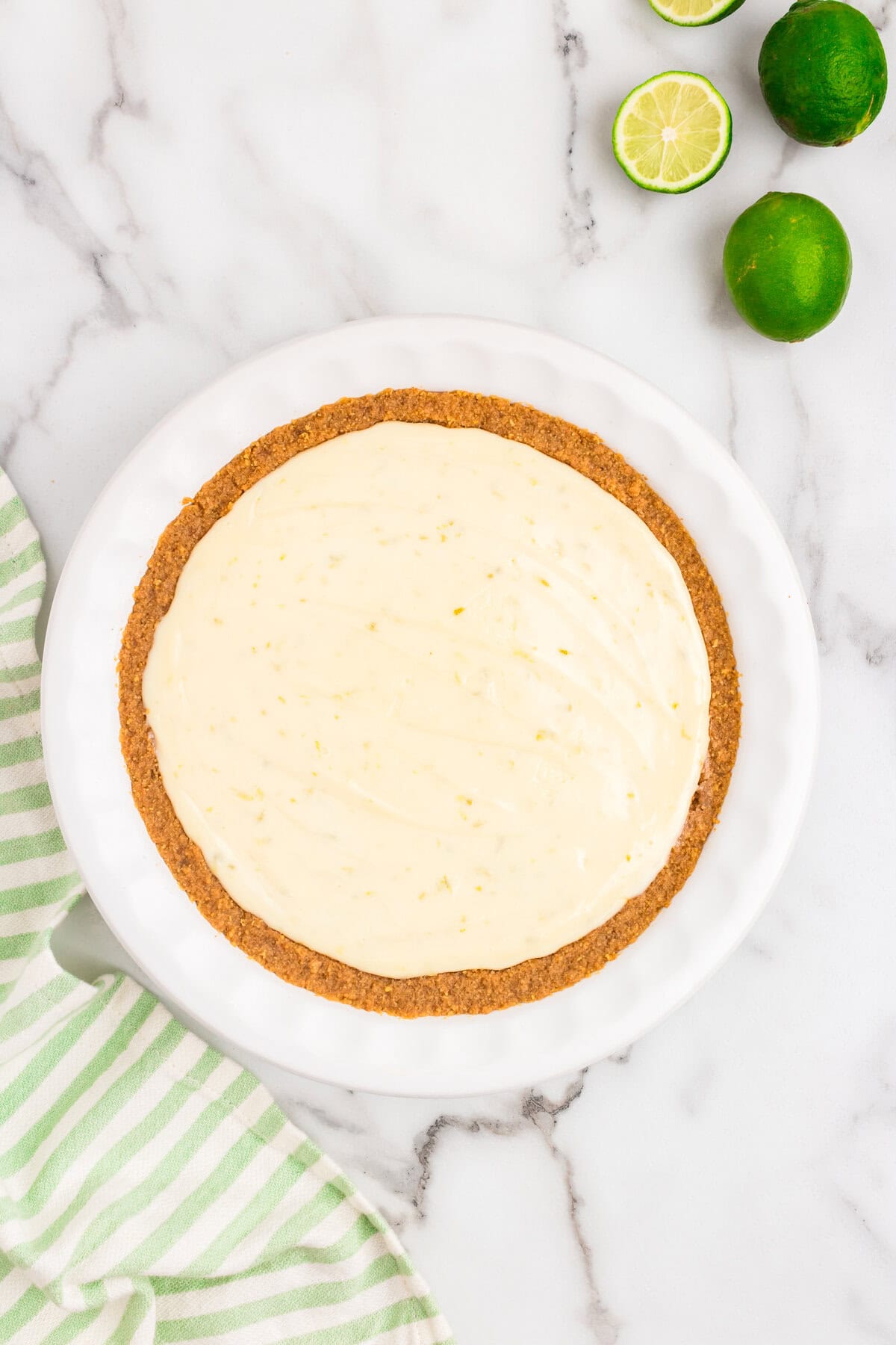 Key Lime Pie set into crust