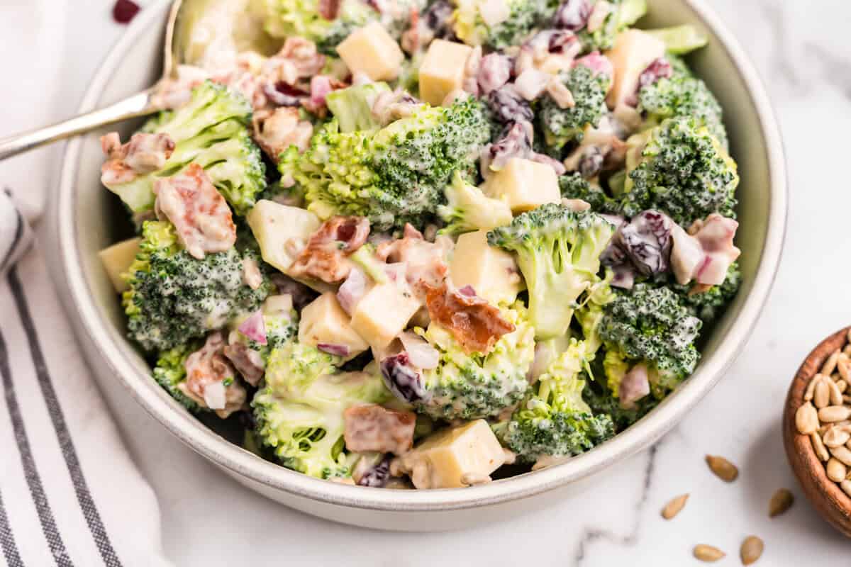 Broccoli Salad in serving bowl