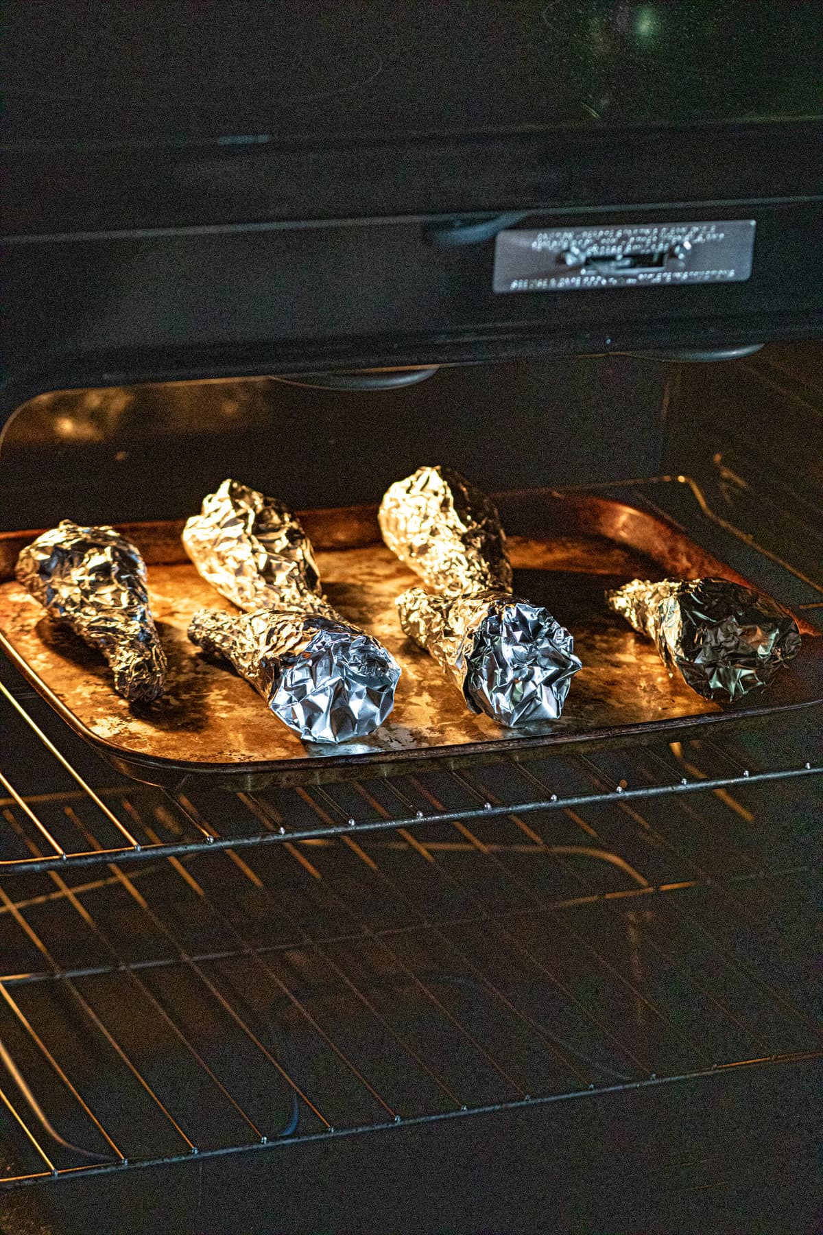 Campfire Cones wrapped in foil in oven