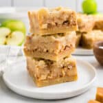 Overhead Square Image of Salted Caramel Apple Bars