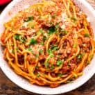 Instant Pot Spaghetti in bowl