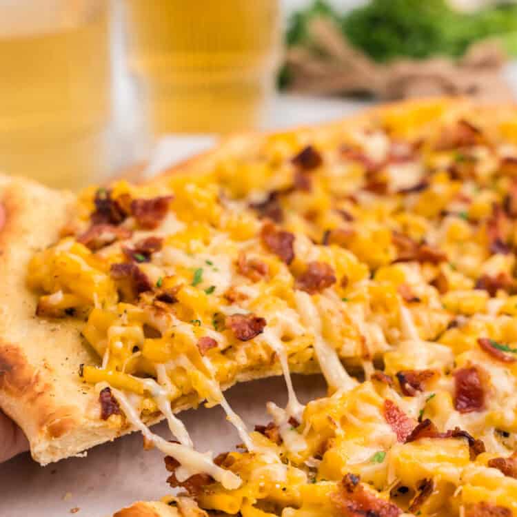 Macaroni and Cheese Pizza slice cut out