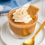 Closeup square image of Pumpkin Pie in a Bag