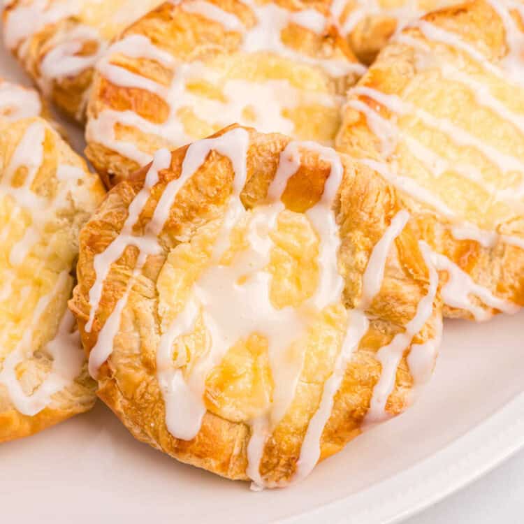 Closeup square image of Cream Cheese Danish