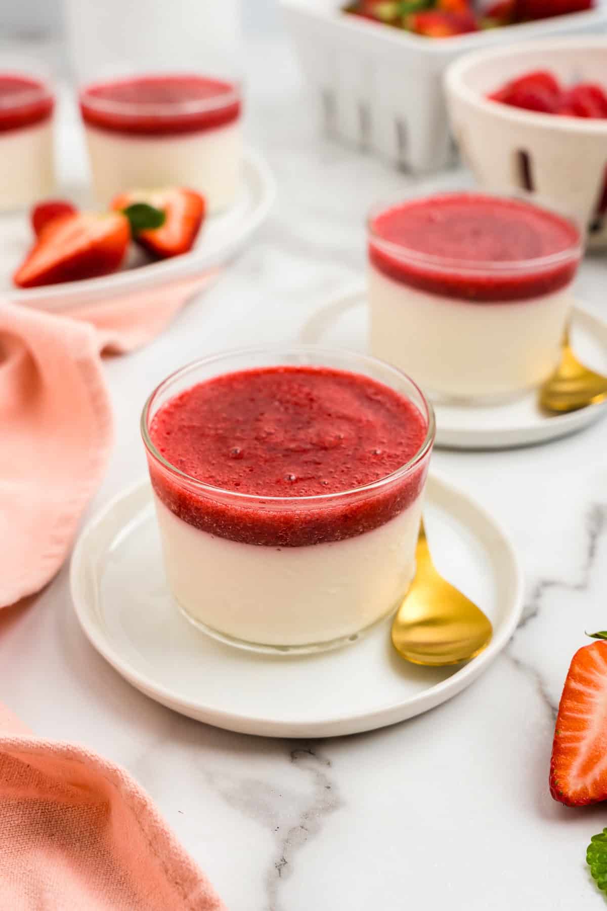 Swedish Creme in serving cup with spoon