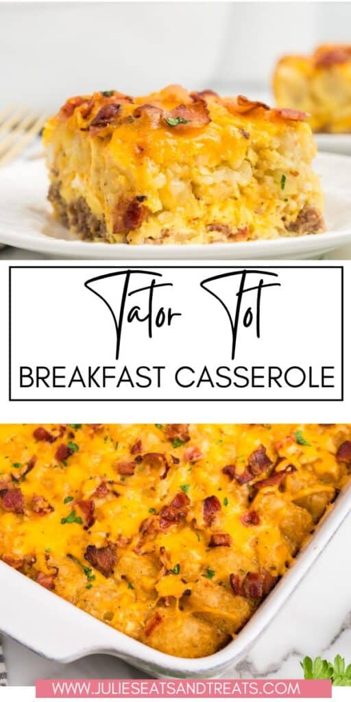 Tater Tot Breakfast Casserole JET Pin Image