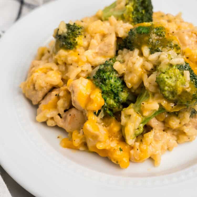 Cheesy Chicken Broccoli and Rice Casserole Square Image