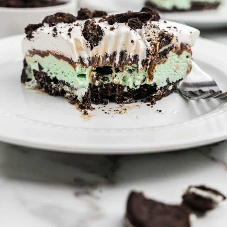 Mint Oreo Ice Cream Dessert slice Square cropped image