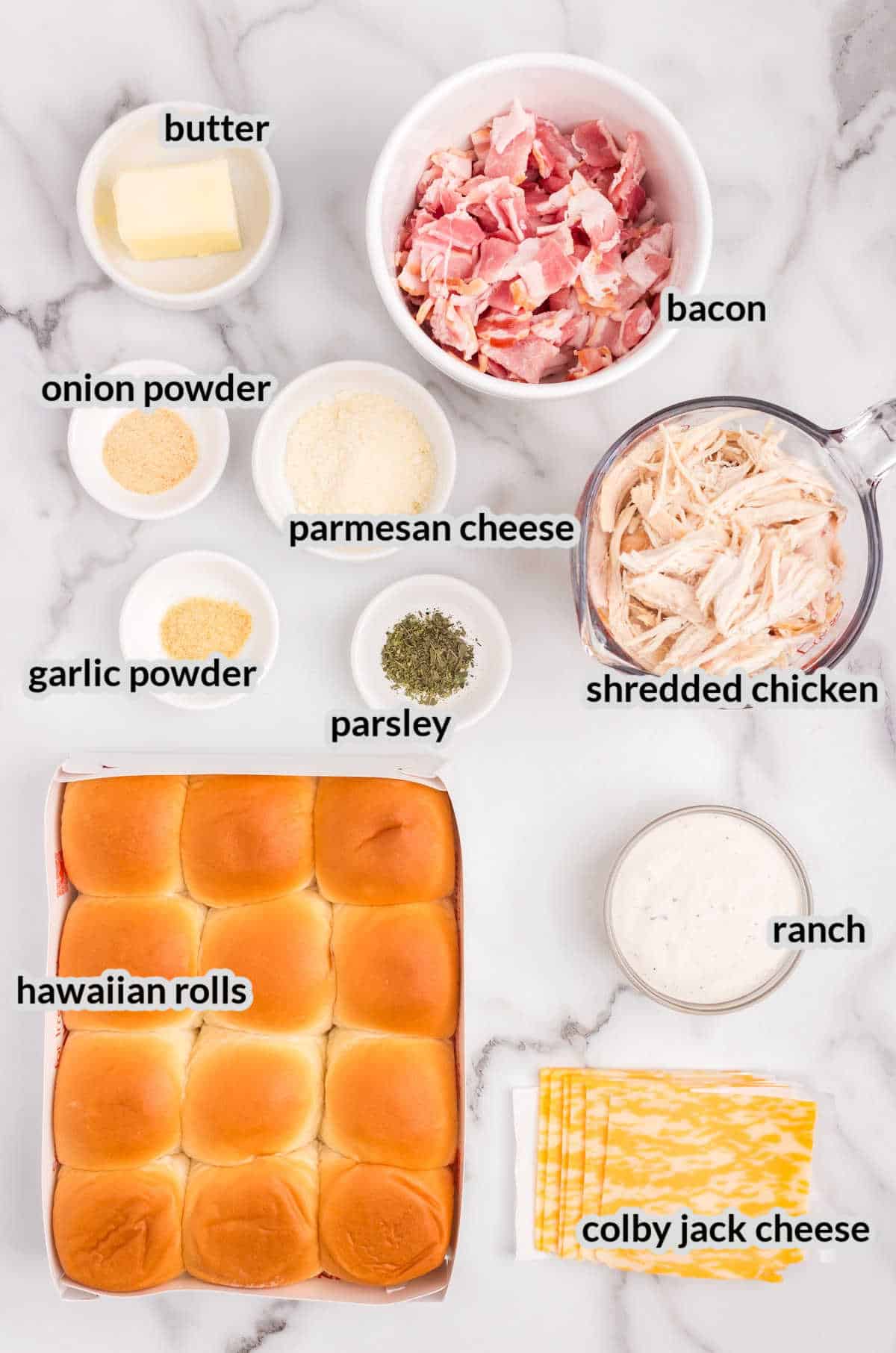 Chicken Bacon Ranch Sliders Ingredients 