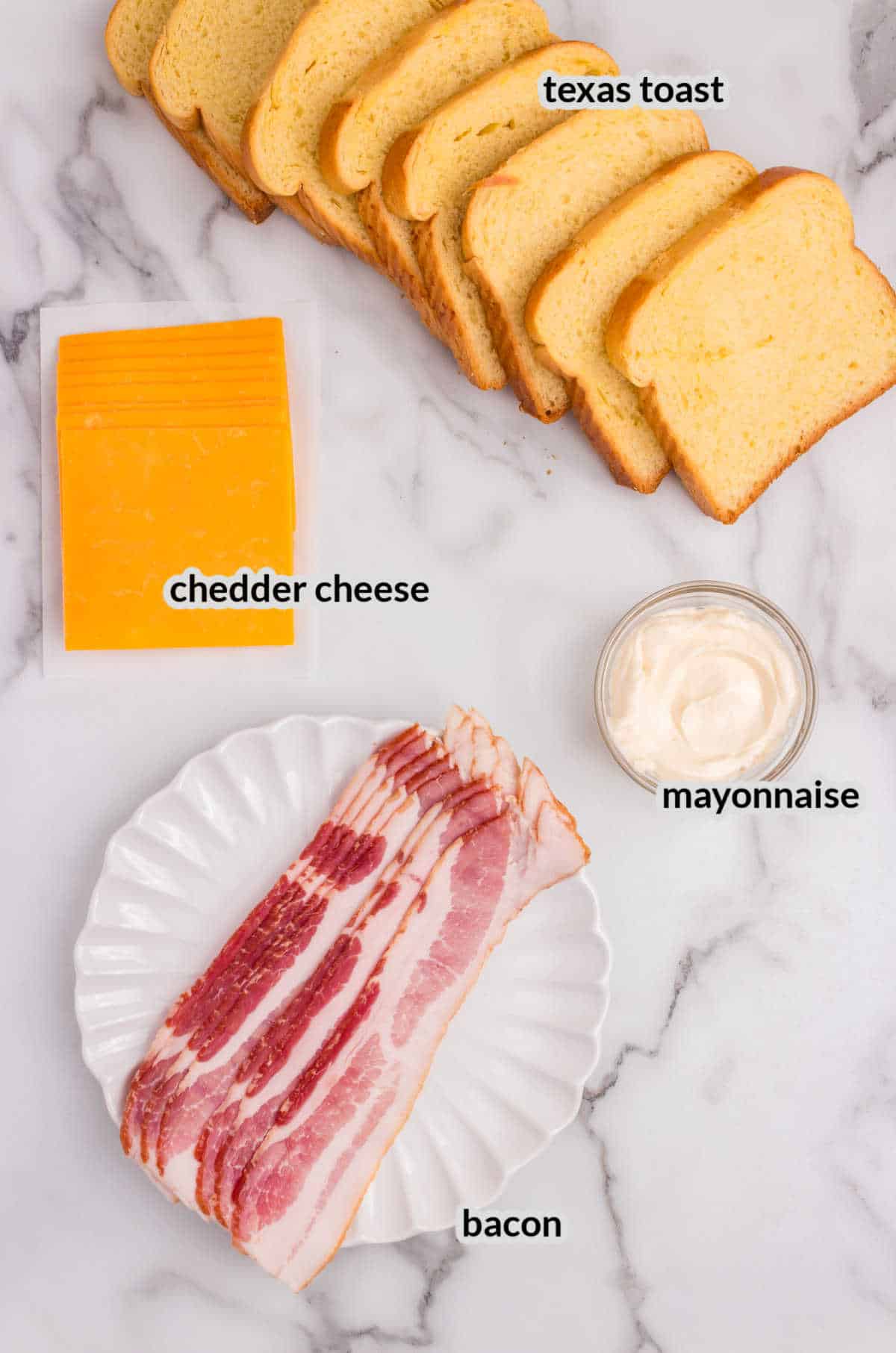 Bacon Grilled Cheese Ingredients