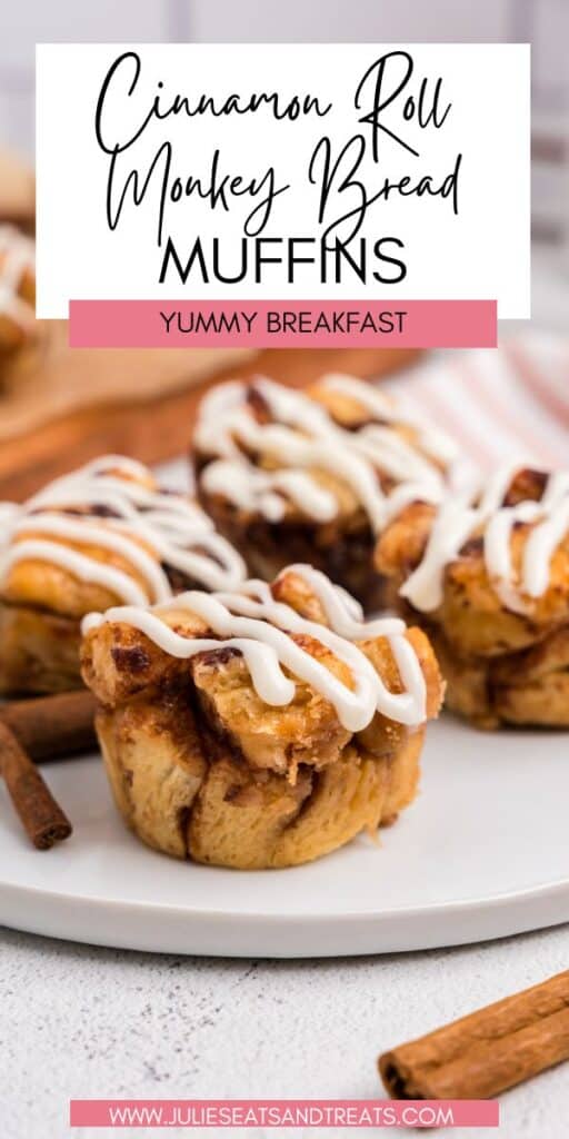Cinnamon Roll Monkey Bread Muffins JET Pin Image