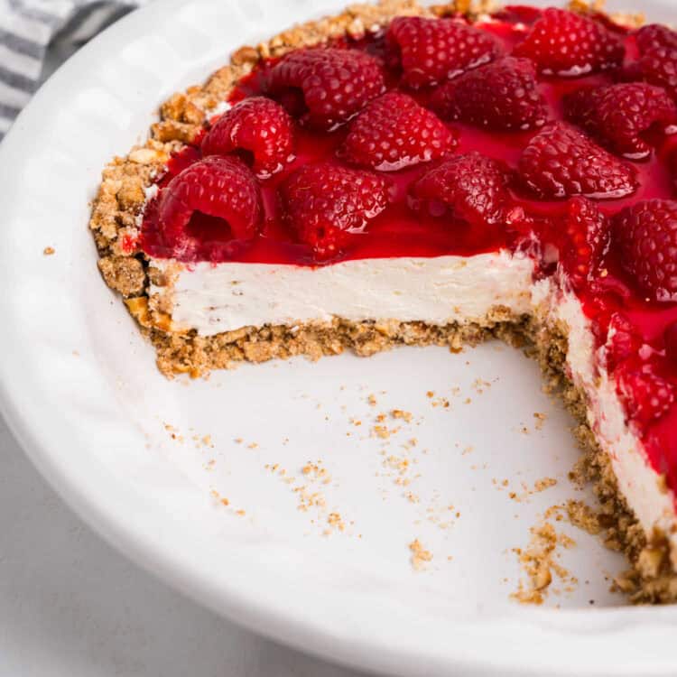 Raspberry Pretzel Pie Square Image