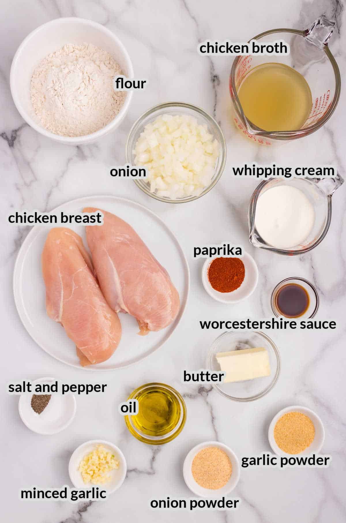 Smothered Chicken Ingredients