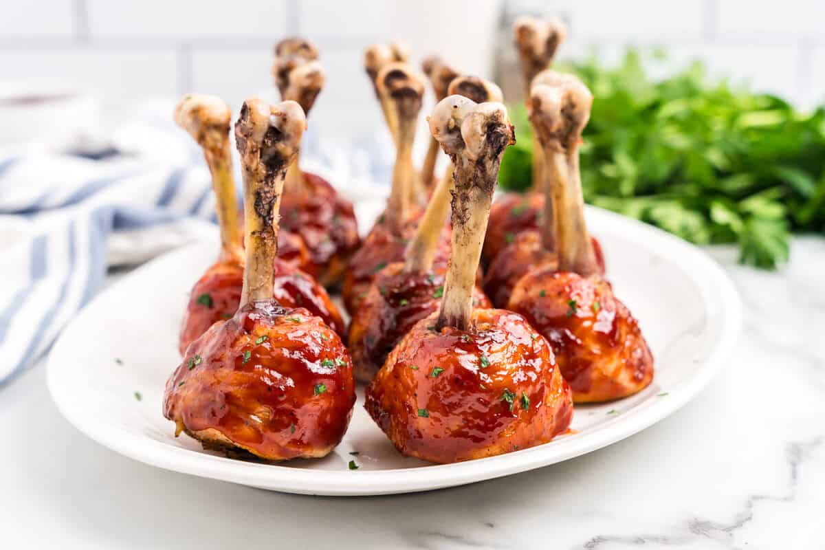 Chicken Lollipops Drumsticks on white plate