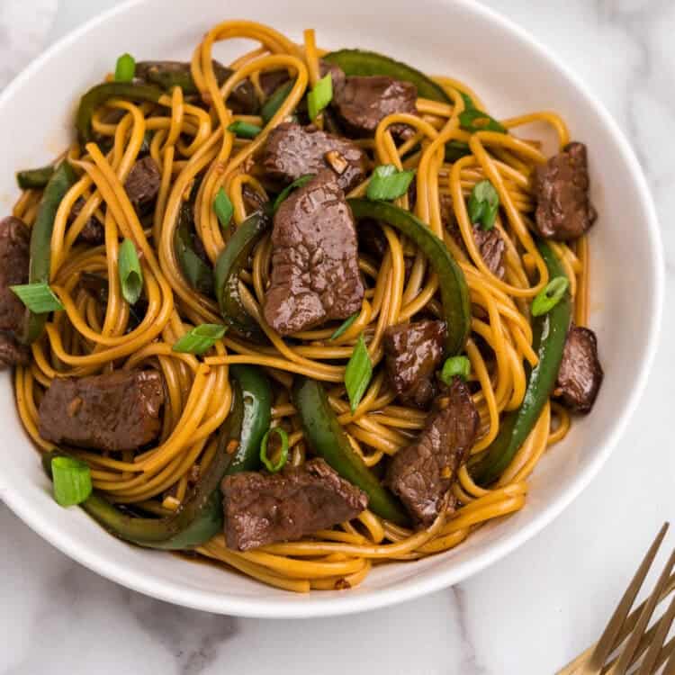 Mongolian Beef Noodles Square Image