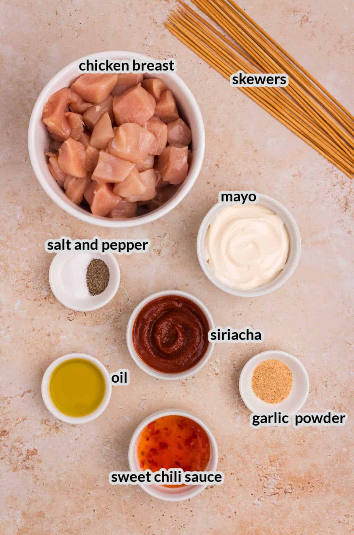 Bang Bang Chicken Skewers Supply Image