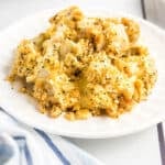 White plate with Poppy Seed Chicken on it