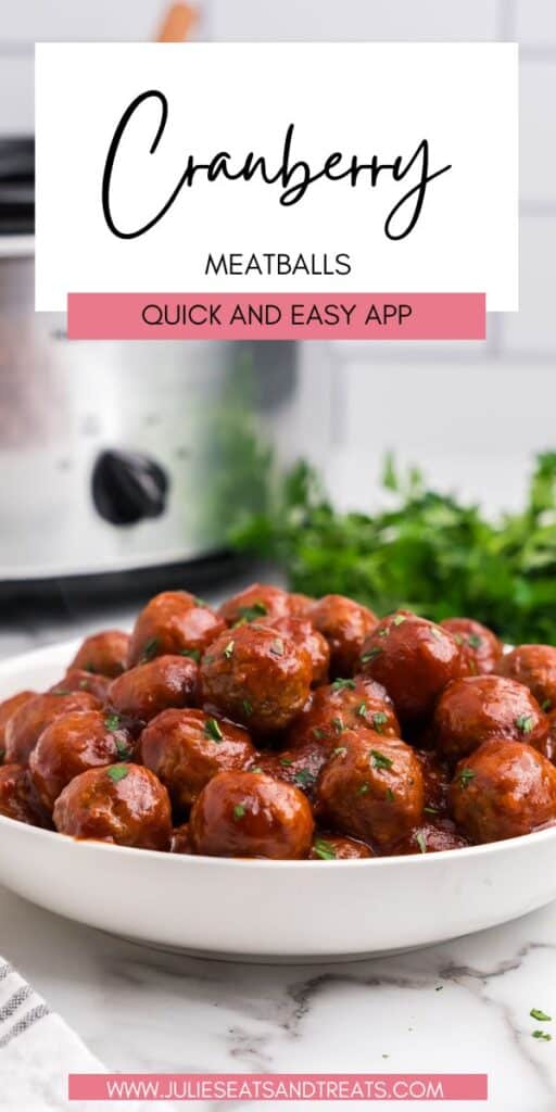 Cranberry Meatballs JET Pinterest Image