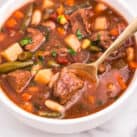 Slow Cooker Vegetable Beef Soup Square Image